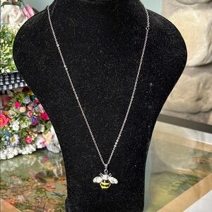 Silver Bee Pendant Necklace